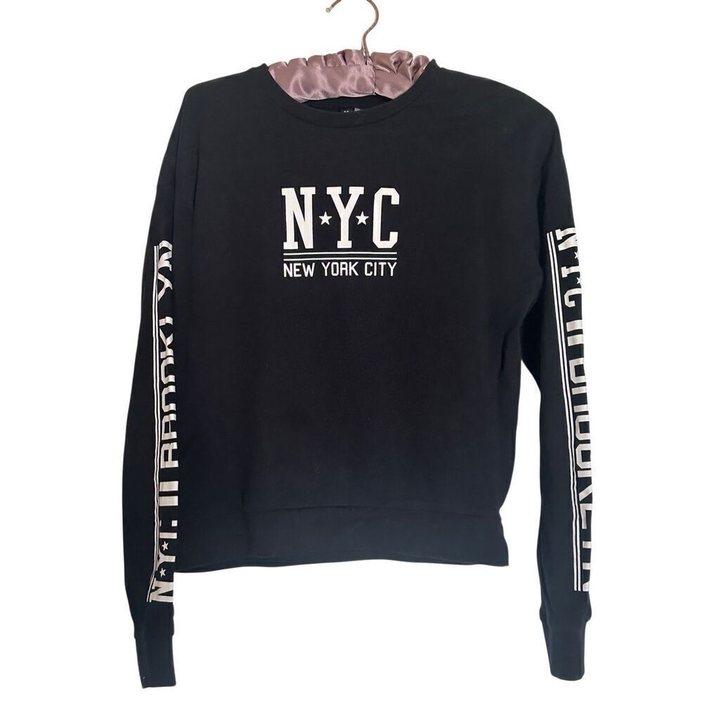 Divided By H&M Black NYC New York City Graphic Pullover Sweatshirt Ladies XS